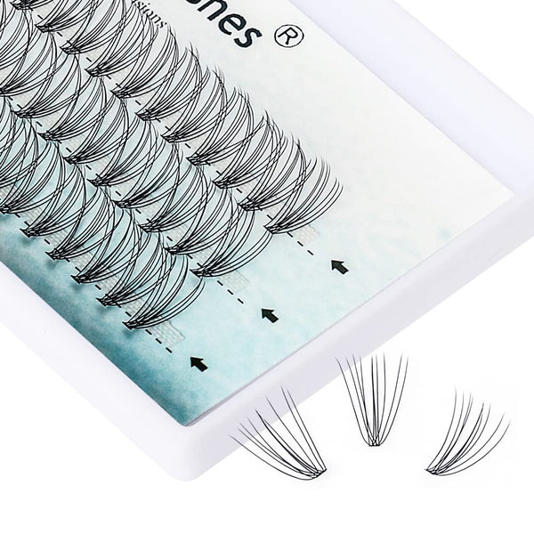 Cluster Eyelashes 0.07mm Thickness Individual Lashes 12-16mm C&D Curl 3 Row